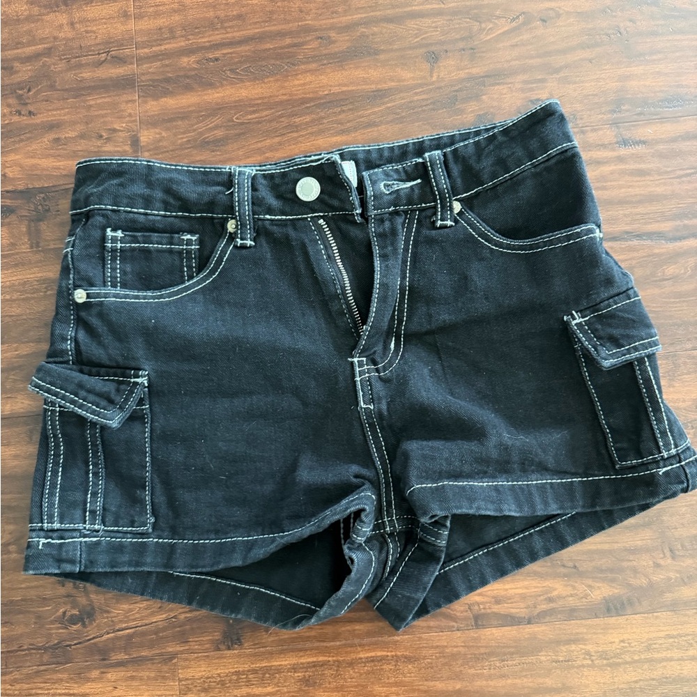 Sixty-Six Black Denim Jeans White Stitching